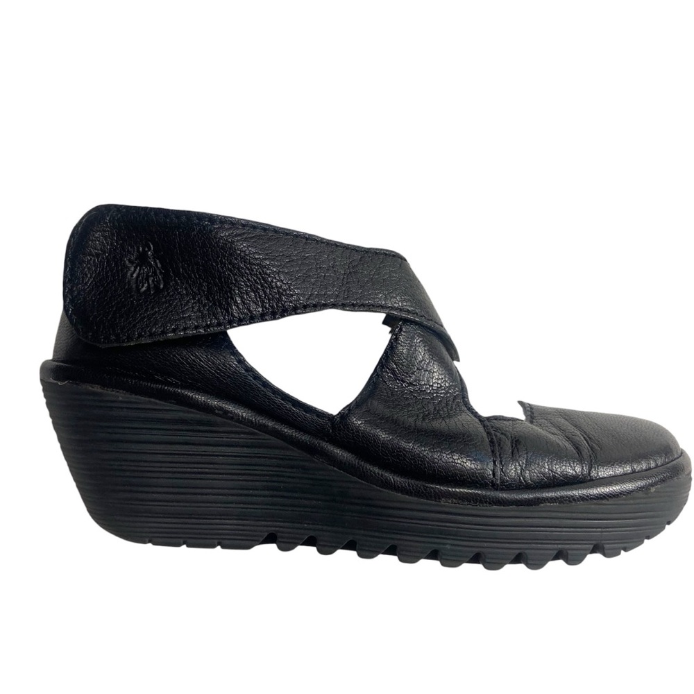 Fly London Yogo Women's Wedge Sandals - Black 9 9.5 40 - Picture 2 of 13